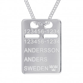 ID-bricka med pansarkedja äkta silver gravyr ingår 1-11-0043-2K 735,00 kr Hem