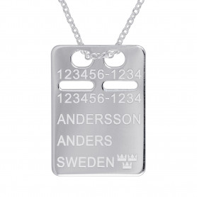 ID-bricka silver med gravyr, kedja ingår 1-11-0043-1K 579,00 kr Halsband med gravyr