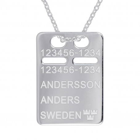 ID-bricka silver med gravyr, kedja ingår 1-11-0043-1K 579,00 kr Halsband med gravyr