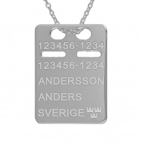 ID-bricka silver med gravyr, kedja ingår 1-11-0044-1K 595,00 kr Halsband med gravyr