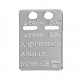 ID-bricka i äkta silver storlek 17x23 med gravyr 1-11-0044 415,00 kr Hem