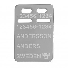 Stor ID-bricka silver 19 x 27 med gravyr 1-11-0068 449,00 kr Hem