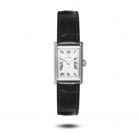 Mockberg Timeless Black Leather Silver Watch MB0246 1,00 kr Hem