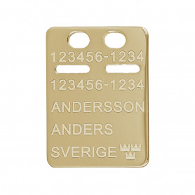 ID-bricka smycke äkta guld 18 karat 17 x 23mm gravyr ingår 5-11-0044 4,00 kr Hem