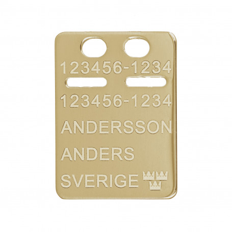 ID-bricka smycke äkta guld 18 karat 17 x 23mm gravyr ingår 5-11-0044 4,00 kr Hem