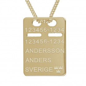 Halsband ID-bricka 17 x 23 mm äkta guld 18 karat 5-11-0044K 9,00 kr Hem